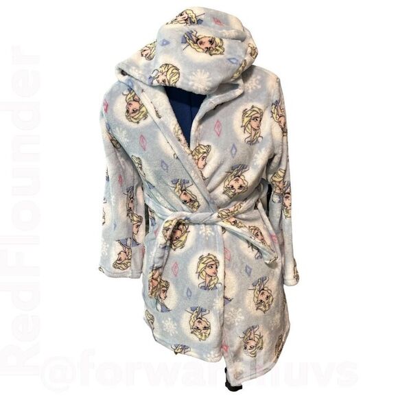 Frozen Elsa Girls Robe With Hood Size M (8) - Picture 3 of 8